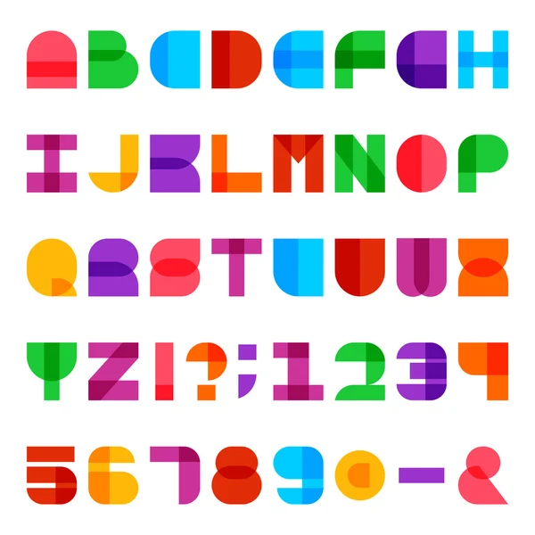 Colorful Alphabet Vector Font — Stock Vector