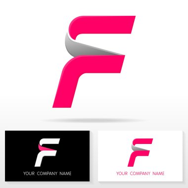 F harfi logo simge tasarım şablonu öğeleri - illüstrasyon