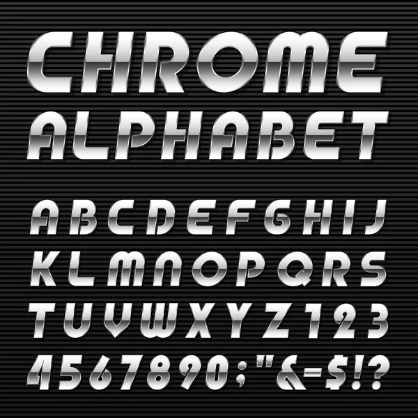 Font vettoriale dell'alfabeto cromato . — Vettoriale Stock