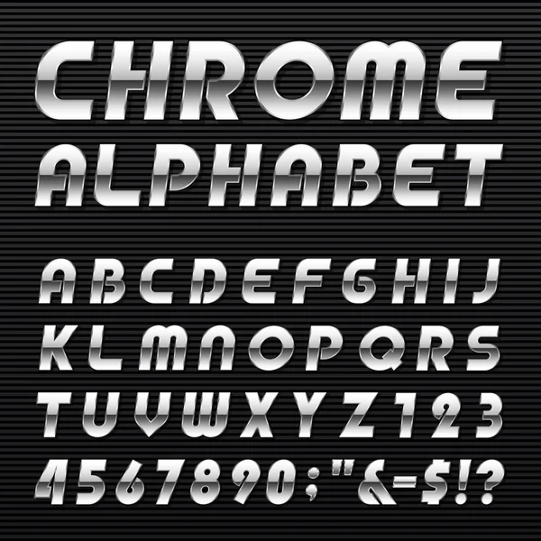 Векторный шрифт Chrome Alphabet . — стоковый вектор