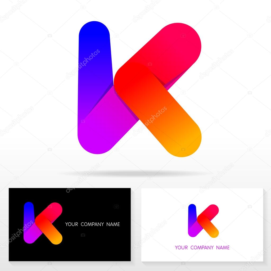 Letter K logo icon design - vector sign. Business card templates.