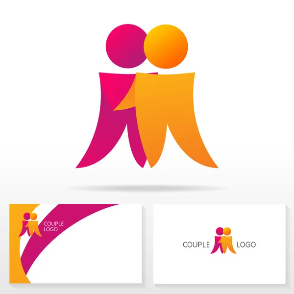 Los elementos de plantilla de diseño del icono del logotipo de la pareja - Ilustración . — Vector de stock