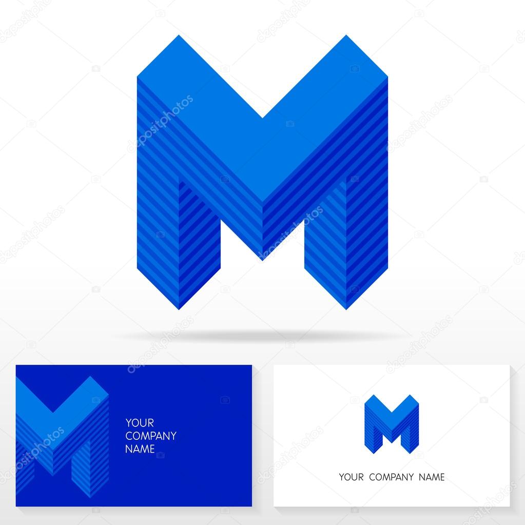 Letter M logo icon design - vector sign. Business card templates.