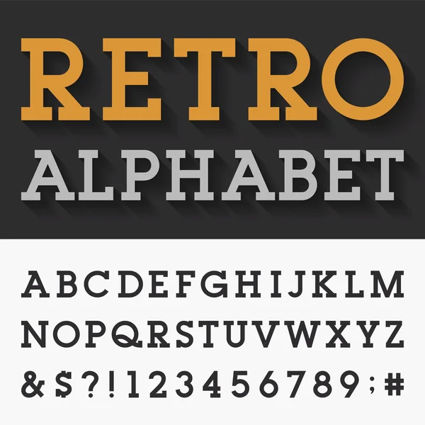 Losa retro Serif alfabeto vector fuente . — Archivo Imágenes Vectoriales