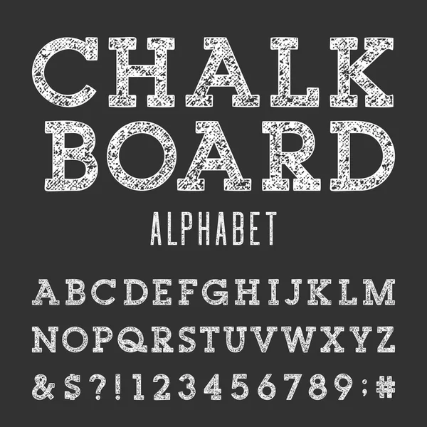 Chalkboard Alphabet Vector Font. — Stock Vector