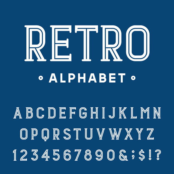 Retro Alphabet Vector Font.