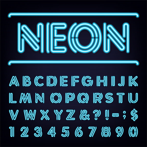 Векторный шрифт Neon Blue Light
.