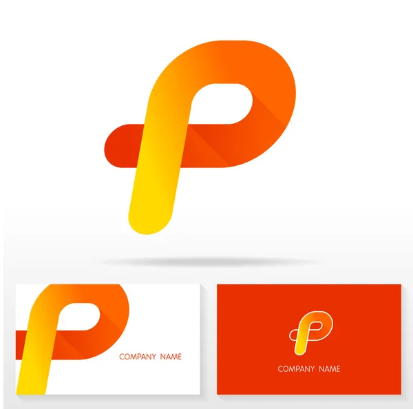P harfi logo simge tasarım şablonu öğeleri - illüstrasyon. — Stok Vektör