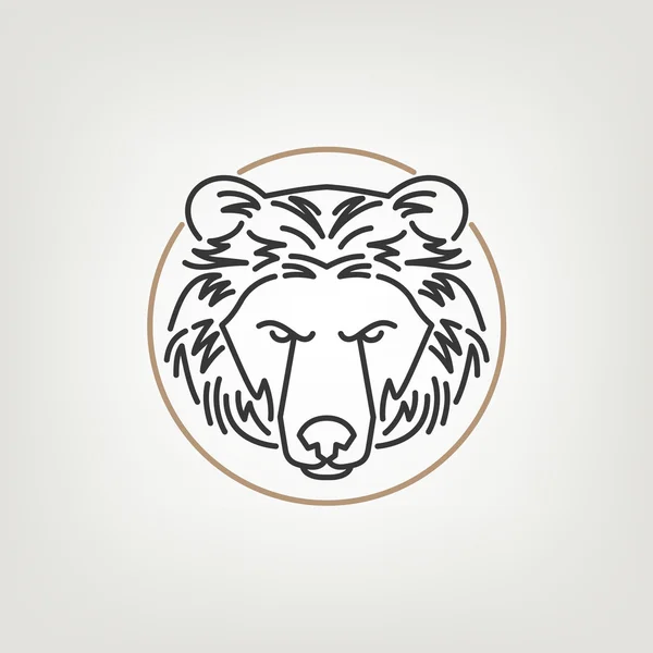 The Bear Head Outline Logo Icon Design. — Stock Vector