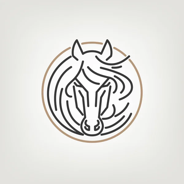 Häst huvudet beskriva Logo ikon Design. — Stock vektor