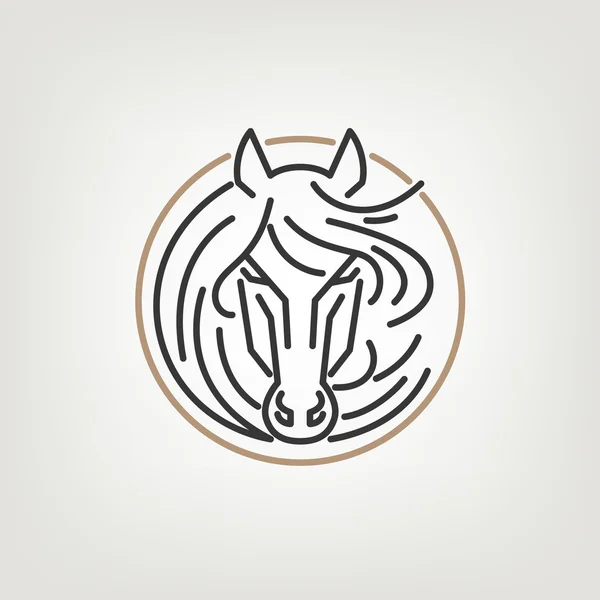 La testa di cavallo Outline Logo Icona Design . — Vettoriale Stock