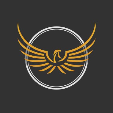 Kartal Logo Simge tasarım şablonu. Hisse senedi vektör.