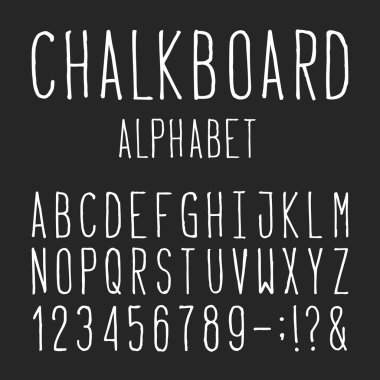 Kara tahta alfabe vektör yazı tipi.