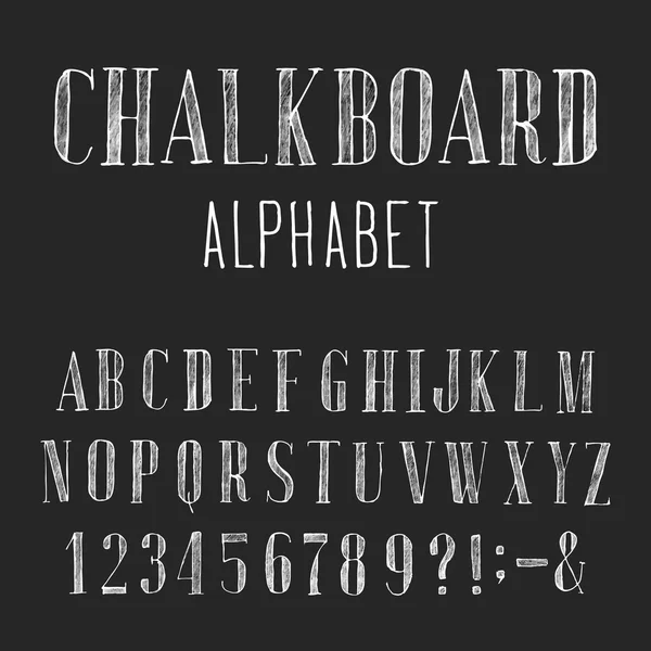 Schoolbord alfabet Vector lettertype. — Stockvector