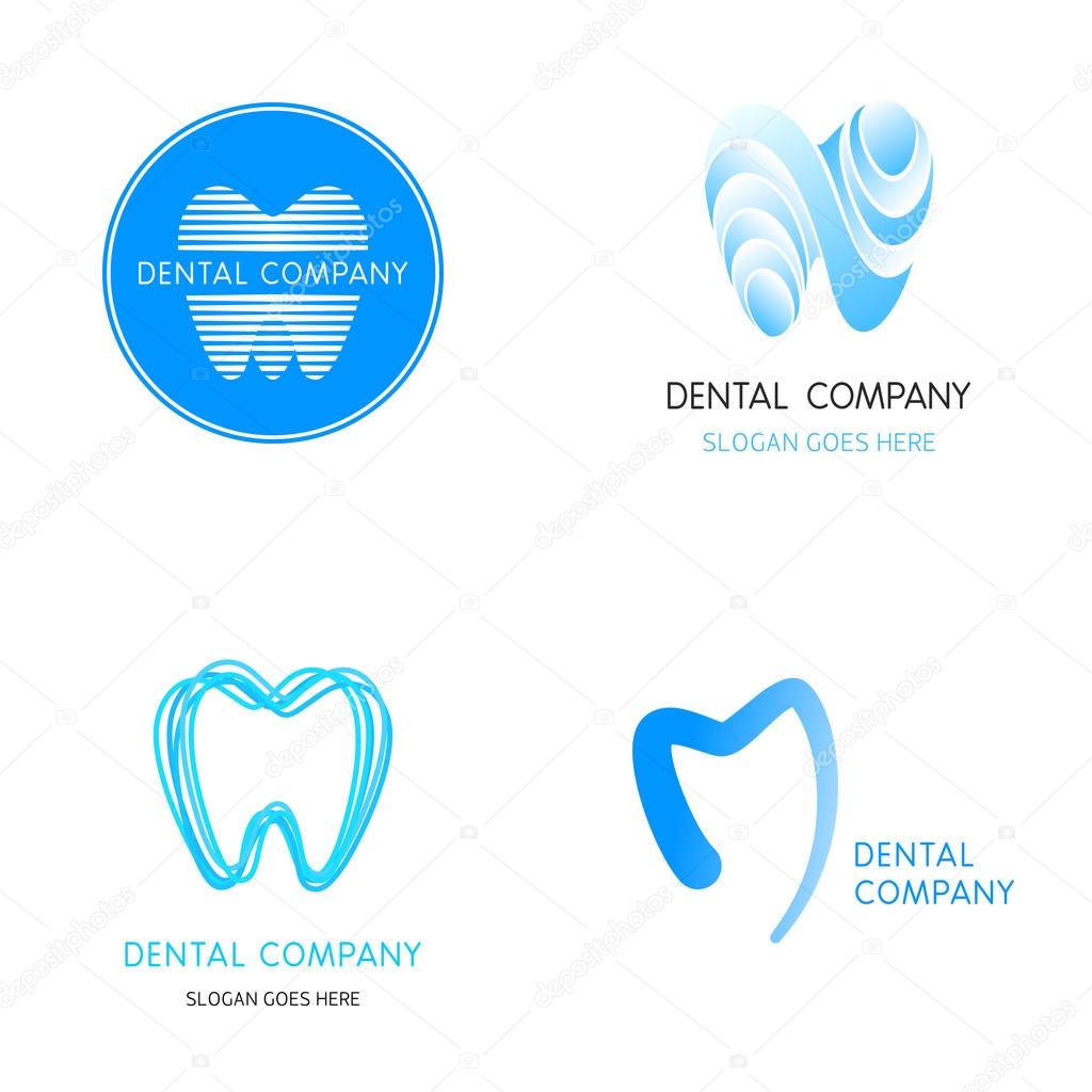 A set of dental logos icon design template elements - abstract vector signs