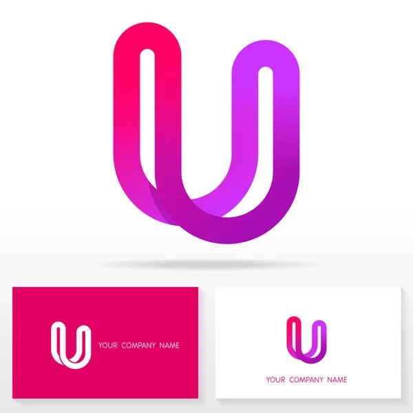U logo pictogram ontwerp sjabloon briefelementen - vectorillustratie. — Stockvector