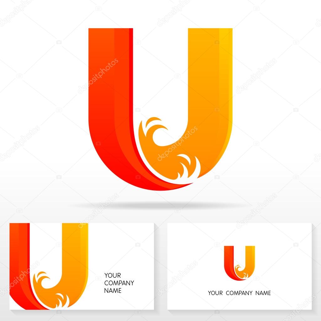 Letter U logo icon design - vector sign. Business card templates.