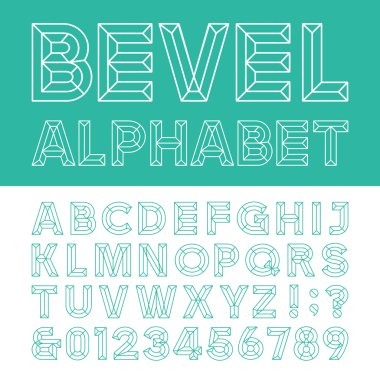 Beveled Alphabet Vector Font.