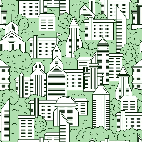 City landscape vector seamless pattern. — Stock Vector