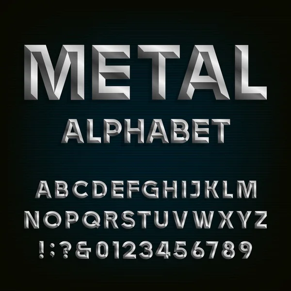 Metal Beveled Font. Alfabeto vetorial . — Vetor de Stock