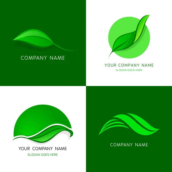 Deixa modelos de logotipos. Folhas vetoriais abstratas . —  Vetores de Stock