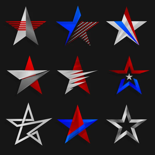 Die abstrakten Sternzeichen. Logovorlagen. Vektorillustration. — Stockvektor
