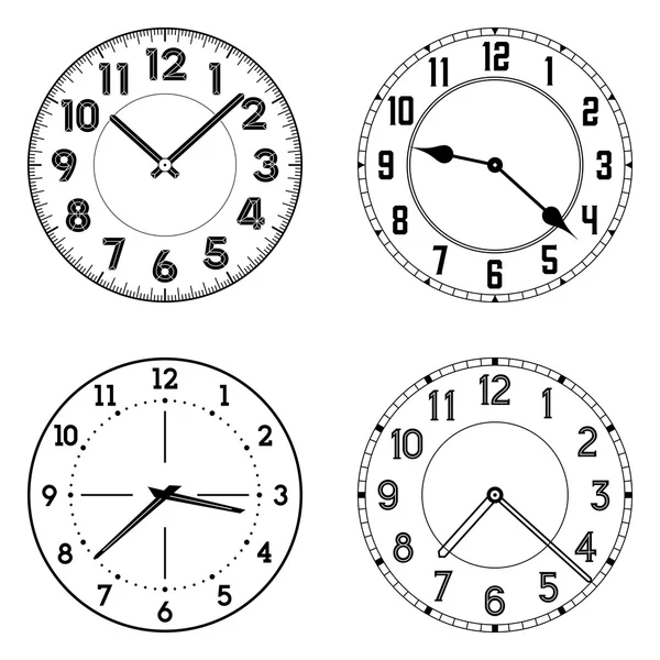 The set of different clock faces. — Stock Vector