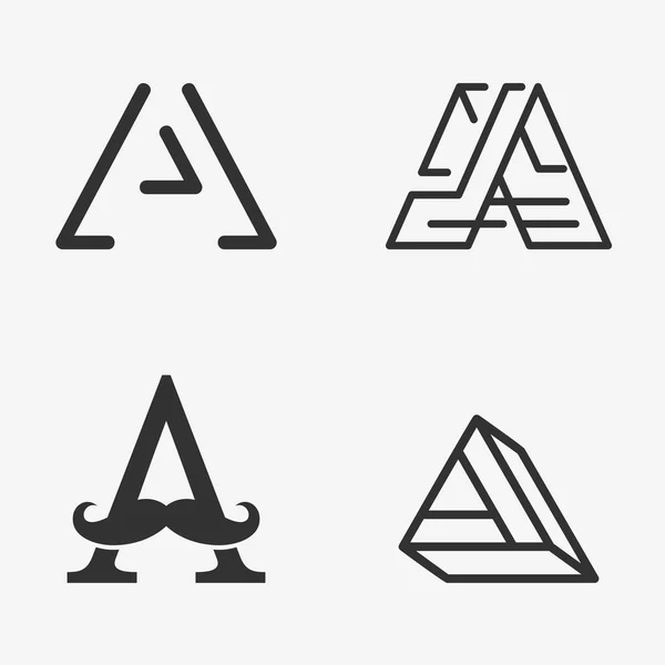 De set van letter A teken, logo, pictogram ontwerpelementen sjabloon. — Stockvector