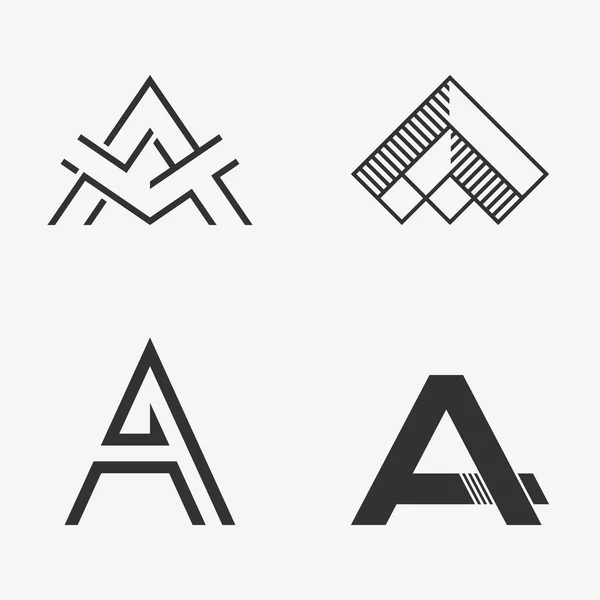 The set of letter A sign, logo, icon design template elements. — Stock Vector