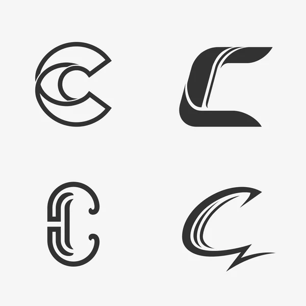 The set of letter C sign, logo, icon design template elements. — Stock Vector