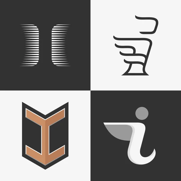 El conjunto de letras I signos, logotipos, plantillas de diseño de iconos elementos . — Vector de stock