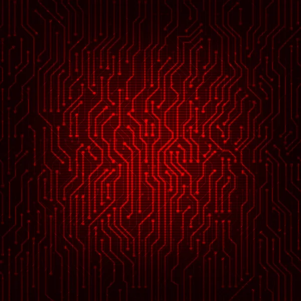 Placa de circuito rojo abstracto vector de fondo . — Vector de stock