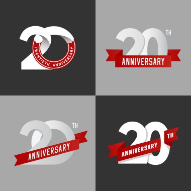The set of 20th anniversary signs. clipart