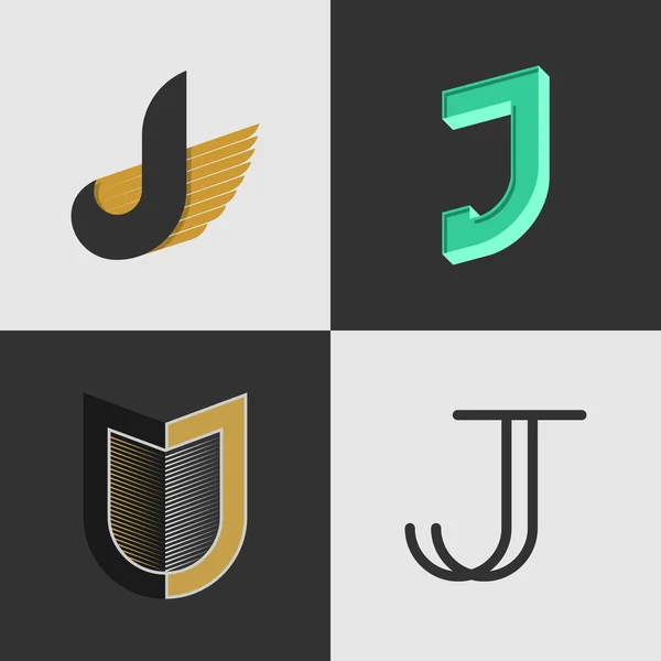 El conjunto de letras J signos — Vector de stock