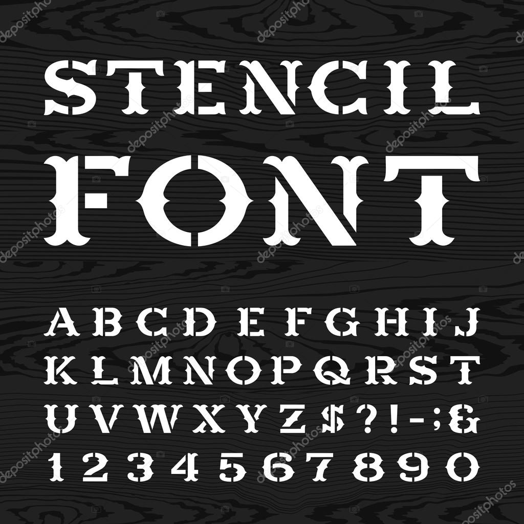 stencil-font Stock Vector