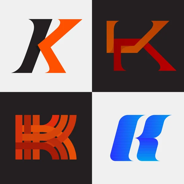 Uppsättningen av bokstaven K tecken — Stock vektor