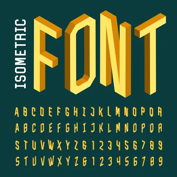 İzometrik alfabe vektör yazı tipi.