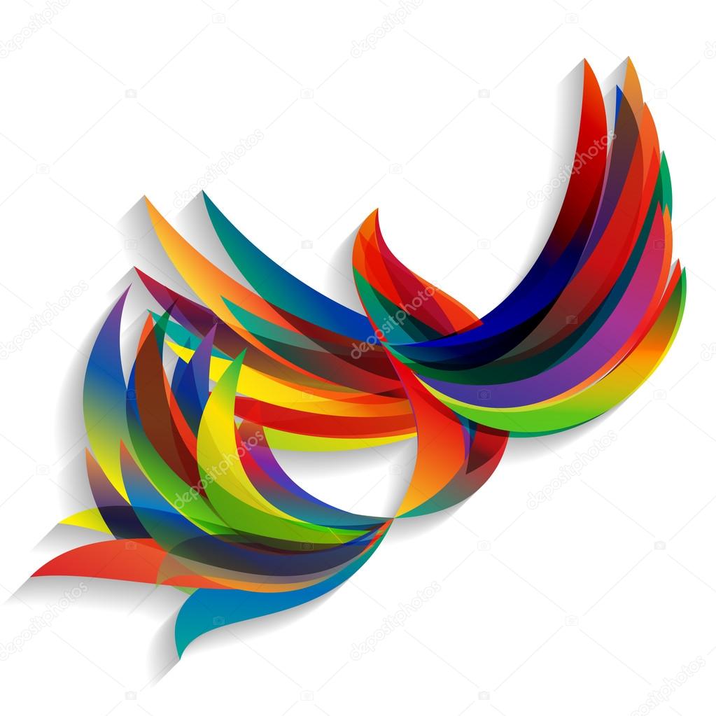 Abstract colorful bird.
