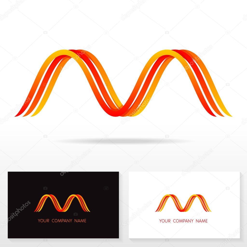 Letter M logo design. Business vector sign. Business card templates.