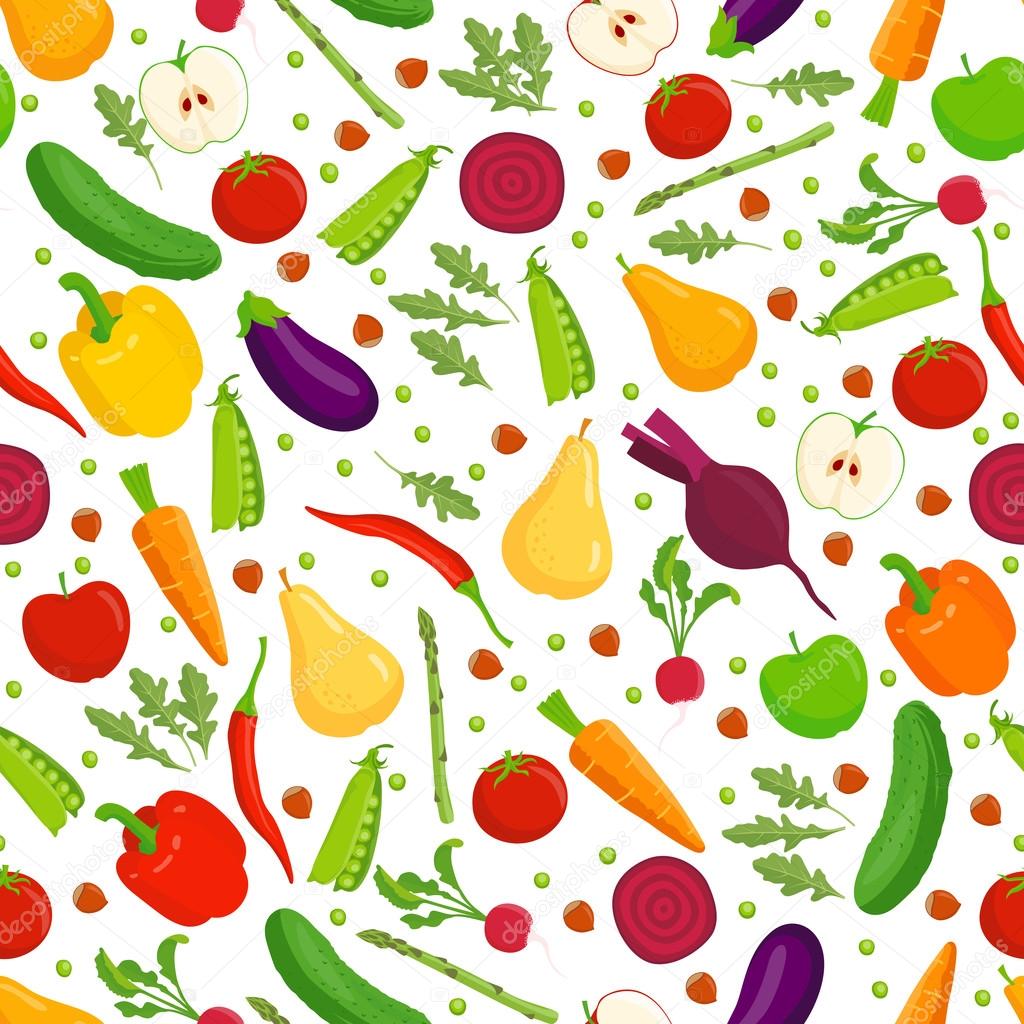 Organic food seamless pattern.