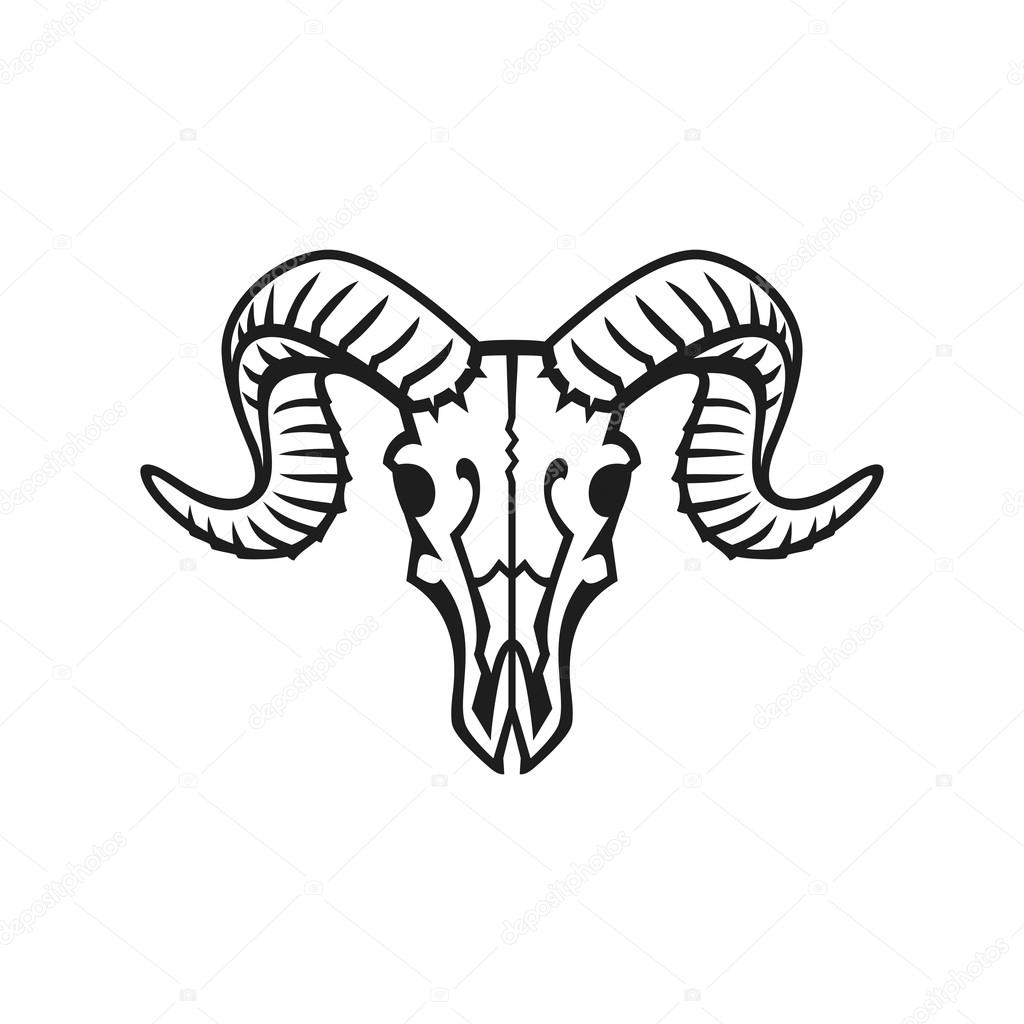 Download Ram skull sign — Stock Vector © Epifantsev #86496348
