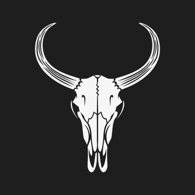 Boğa kafatası vektör çizim.