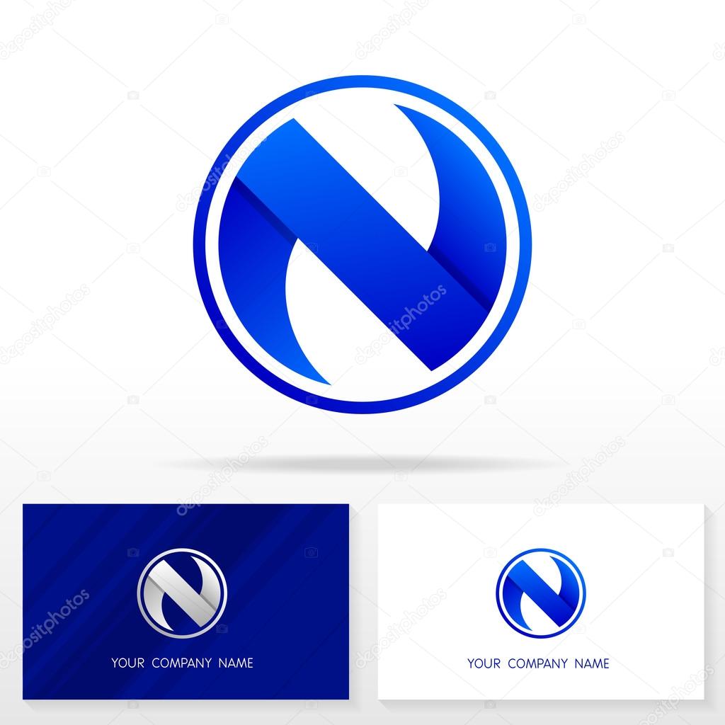 Letter N logo design vector sign - Stock vector. Business card templates.