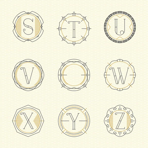 Vector set of monogram — Stock Vector