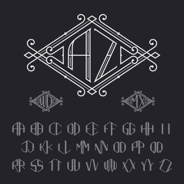 İki harf monogram şablonu.