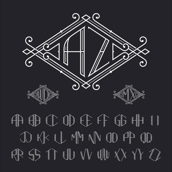 İki harf monogram şablonu.