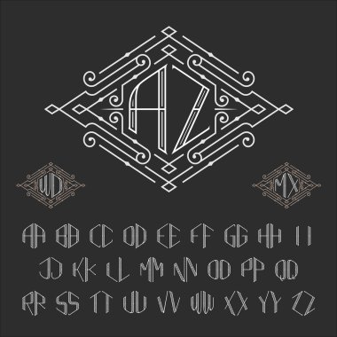 İki harf monogram şablonu.