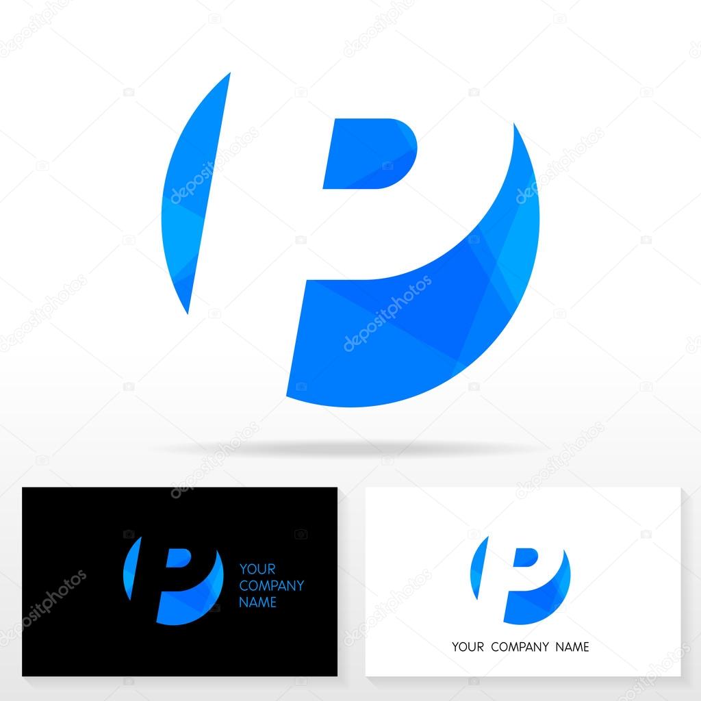 Letter P logo design - vector sign. Business card templates.