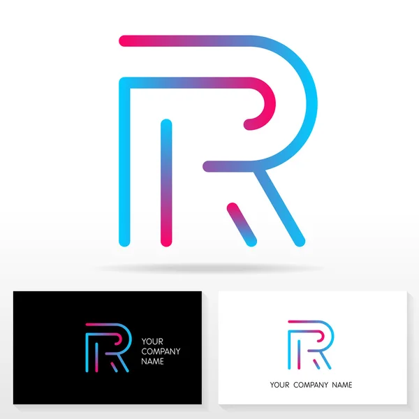 Elementos do modelo do ícone do logotipo da letra R - Ilustração . — Vetor de Stock