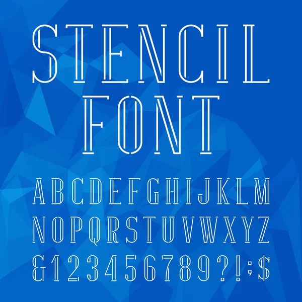 Caratteri vettoriali alfabeto stencil . — Vettoriale Stock